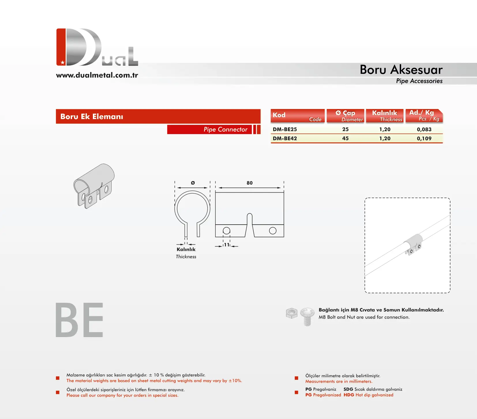Kablo Koruma Boru Birleştirme Elemanları