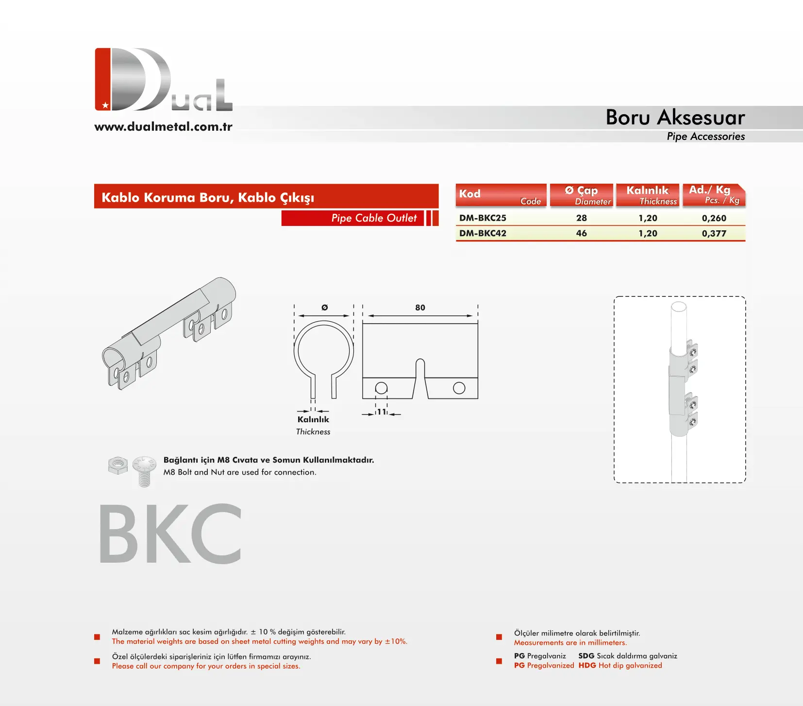 Kablo Koruma Boru Çıkış Elemanları