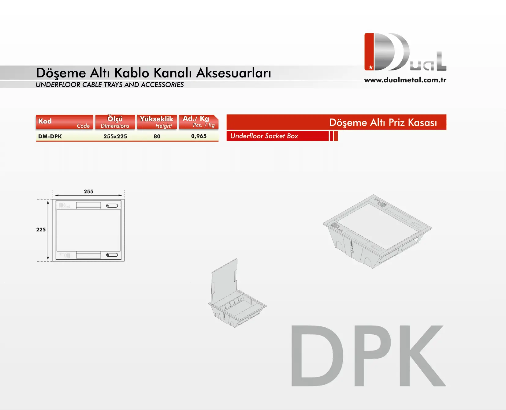 Döşeme Altı Priz Kasaları